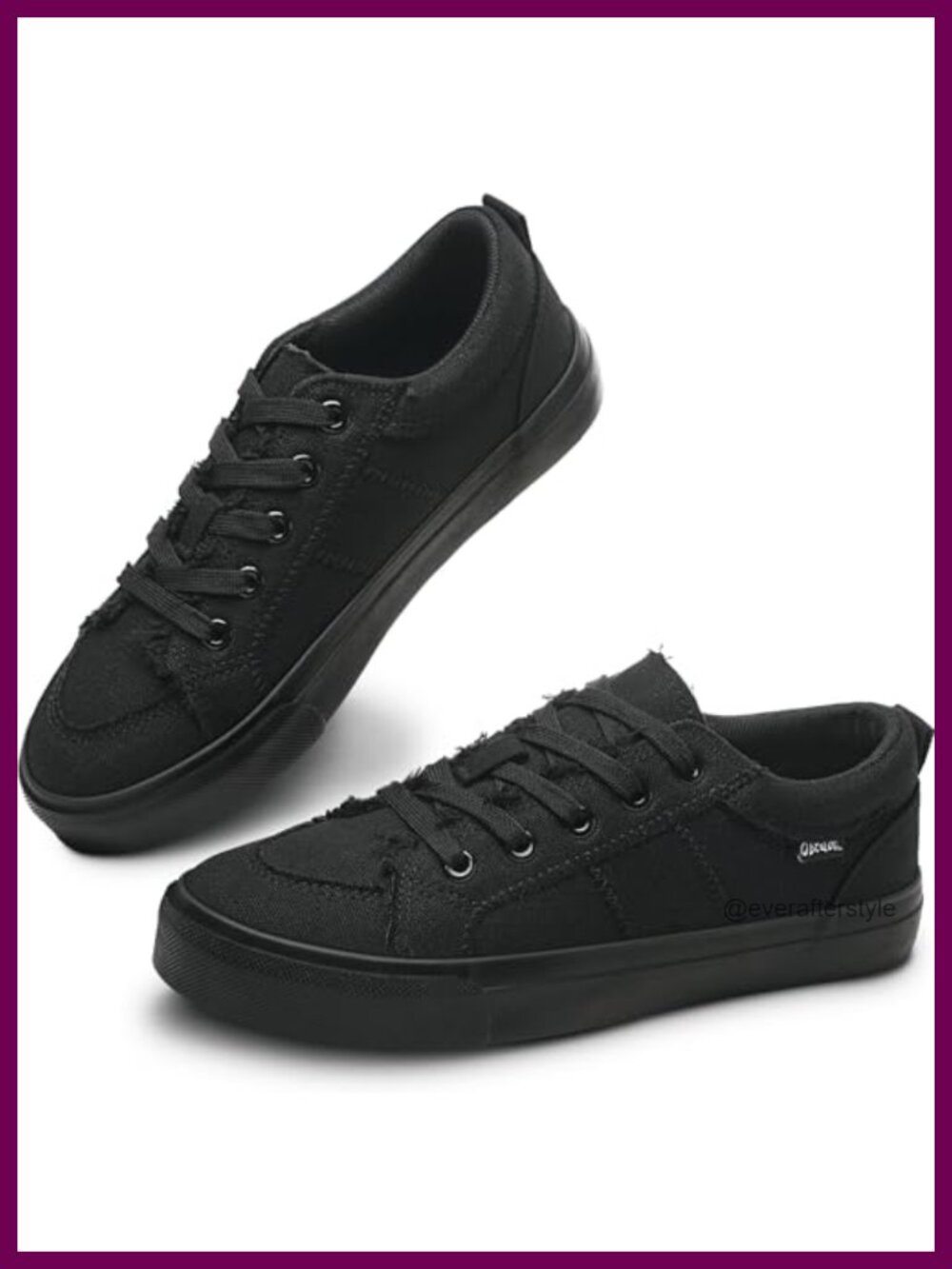 Women's Canvas Sneakers Lace-Up Low Top Casual Fashion Walking Shoes
